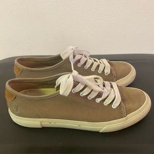 FRYE Light Gray Gia Low Lace Nubuck Sneakers Size Women's 7M